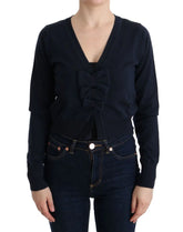MARGHI LO’ Blue Wool Blouse Sweater - IT44|L - Sweaters
