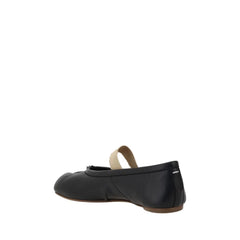 Margiela Black Calf Leather Bos Taurus Ballet Flats - EU40/US10