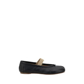 Margiela Black Calf Leather Bos Taurus Ballet Flats - EU40/US10