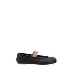 Margiela Black Calf Leather Bos Taurus Ballet Flats - EU40/US10