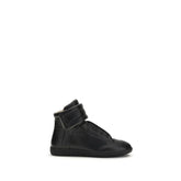 Margiela Black Calf Leather Bos Taurus High Top Sneakers - EU41/US8