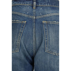 Margiela Blue Cotton Straight-Leg Jeans
