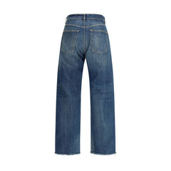 Margiela Blue Cotton Straight-Leg Jeans