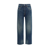Margiela Blue Cotton Straight-Leg Jeans