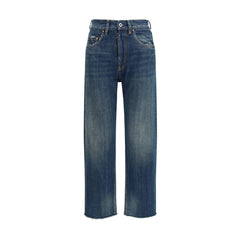 Margiela Blue Cotton Straight-Leg Jeans