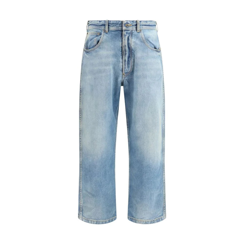 Margiela Light Blue Cotton Cropped Jeans