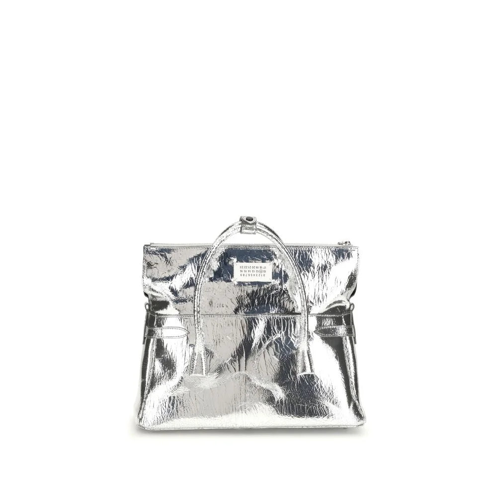 Margiela Silver Calf Leather Bos Taurus Handbag