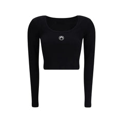 Marine Serre Black Cotton Top