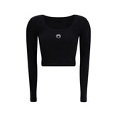 Marine Serre Black Cotton Top