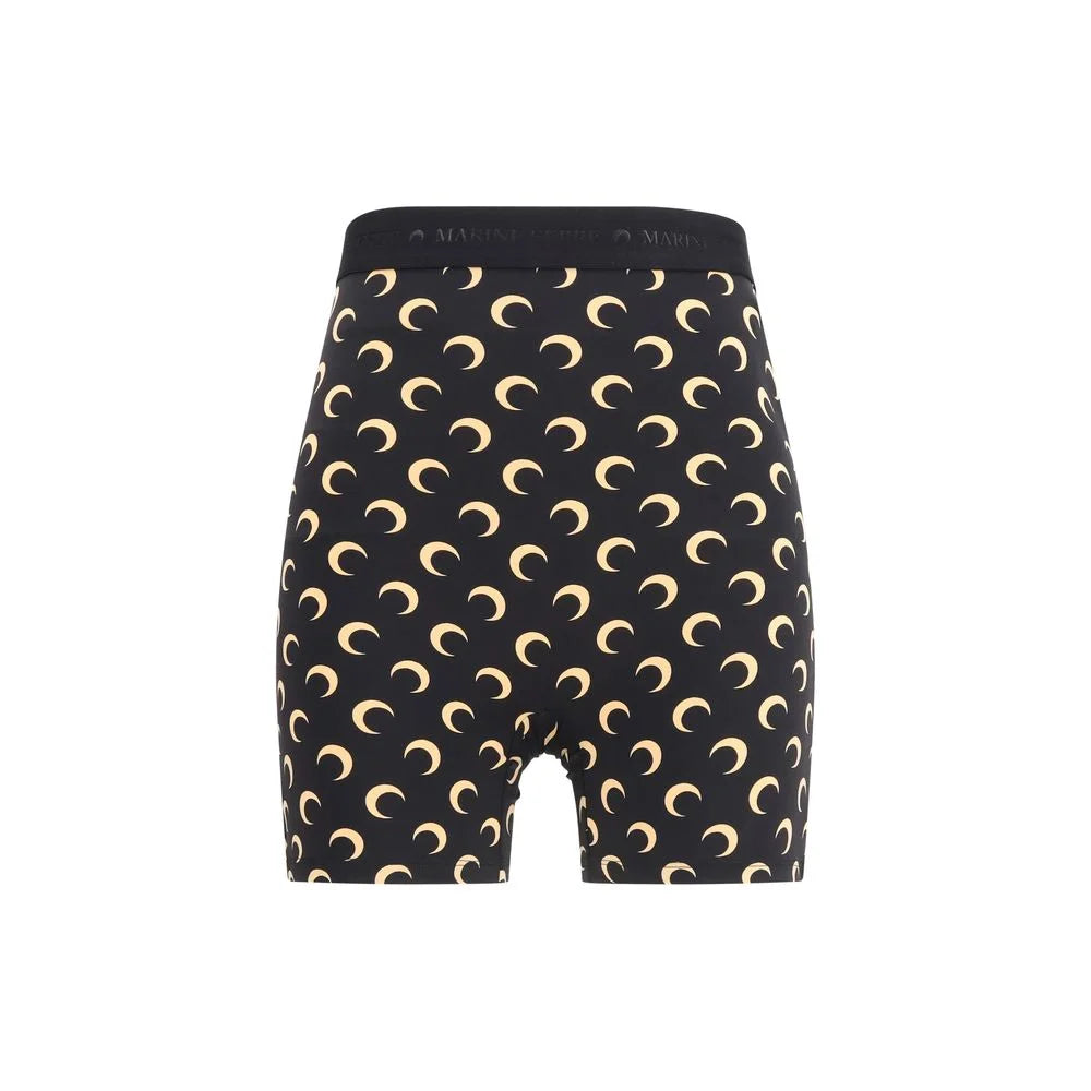 Marine Serre Black Polyamide Bermuda Shorts