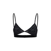 Marine Serre Black Polyamide Bra