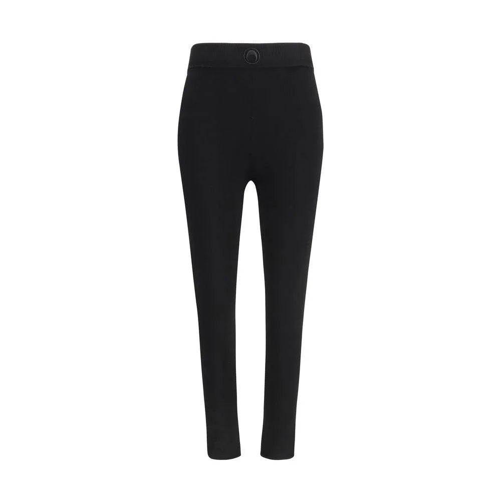 Marine Serre Black Viscose Leggings