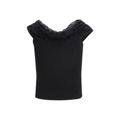 Marine Serre Sort Viscose Skjorte