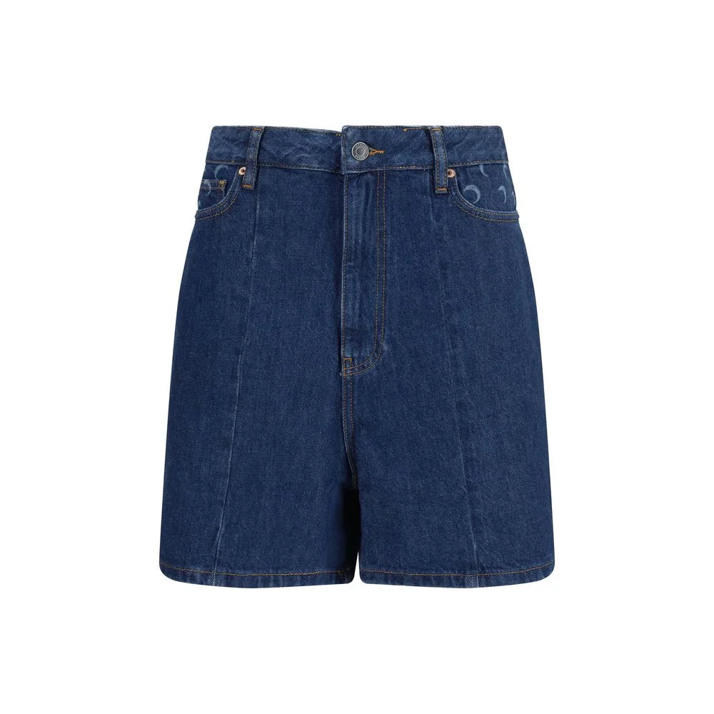 Marine Serre Blue Cotton Bermuda Shorts
