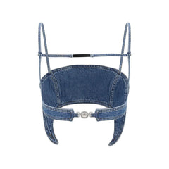Marine Serre Blue Denim Shirt