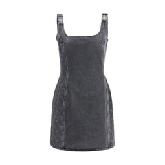 Marine Serre Gray Cotton Casual Dress - Dresses
