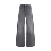 Marine Serre Gray Cotton Flared Jeans
