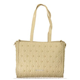 Mario Valentino Beige Polyester Handbag - Shopper Bags