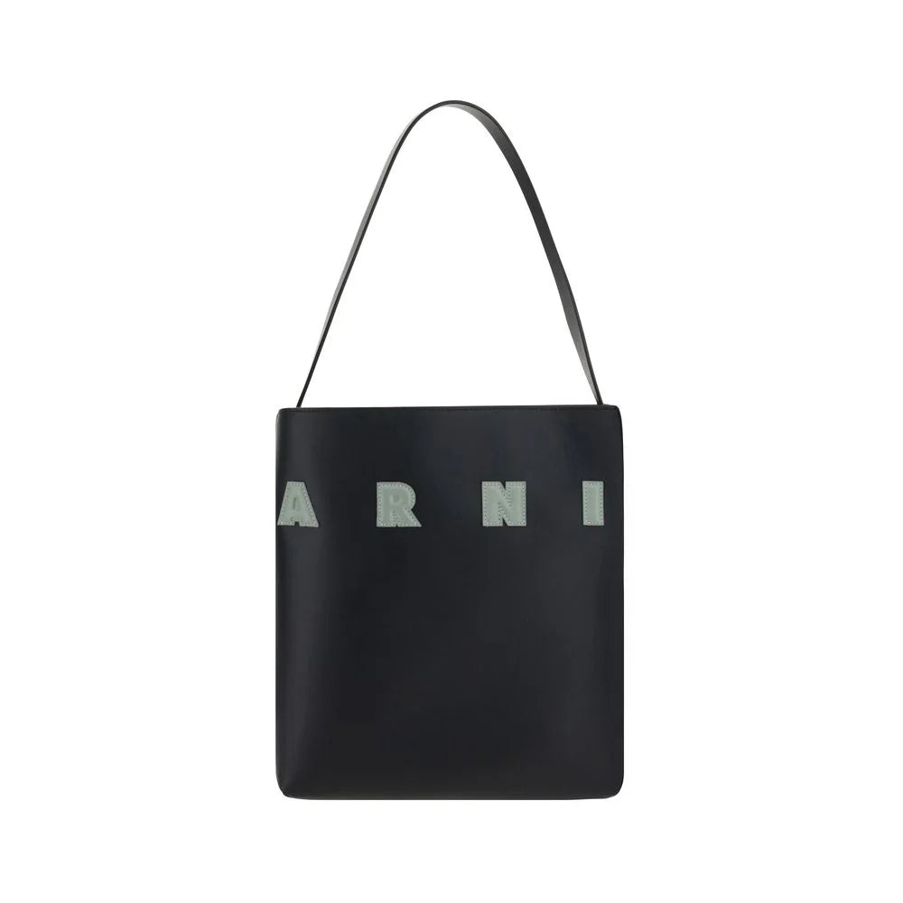 Marni Black Calf Leather Bos Taurus Shoulder Bag