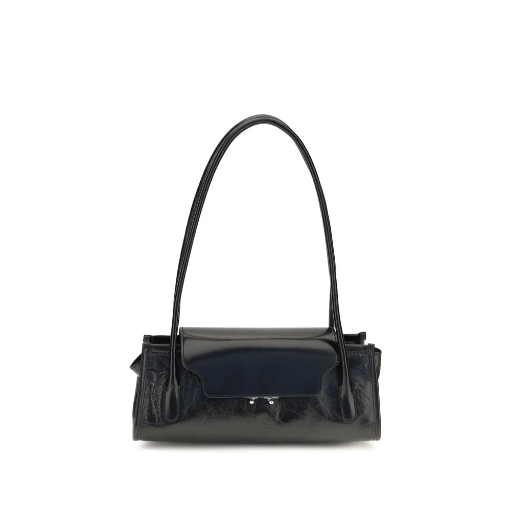 Borsa a spalla Marni in vitello nero Bos Taurus