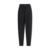 Marni Black Fleece Wool Casual Pants - Trousers