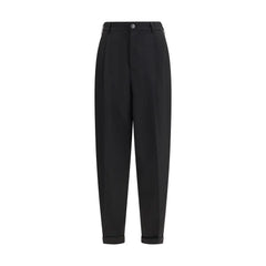 Marni Black Fleece Wool Casual Pants - Trousers