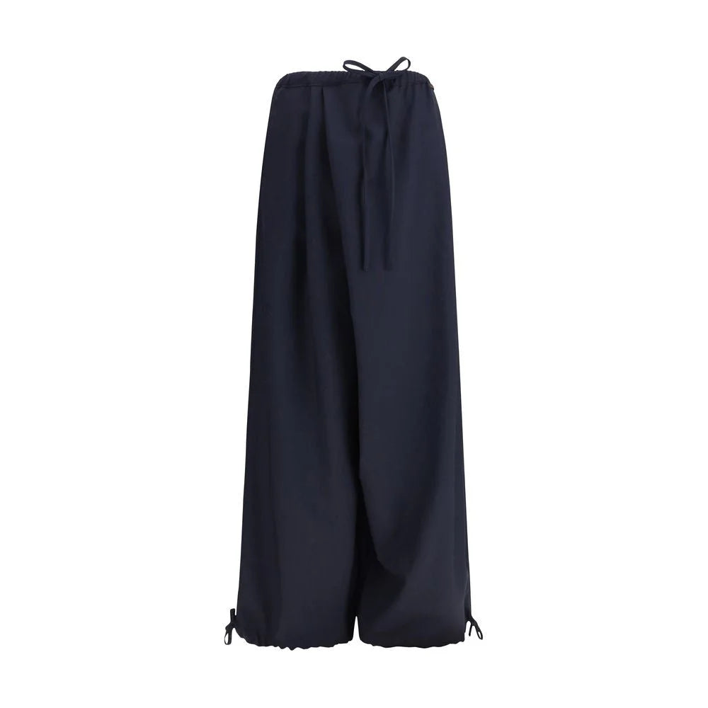 Marni Blue Fleece Wool Casual Pants