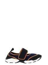 Marni blue polyamide low top sneakers featuring a chunky white rubber sole and tonal laces in a refined profile.