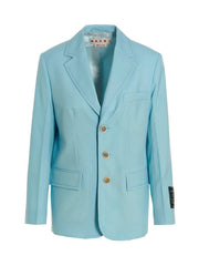 Marni Blue Virgin Wool Blazer - IT38