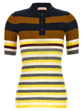 Marni Multicolor Virgin Wool Polo Shirt
