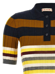 Marni Multicolor Virgin Wool Polo Shirt