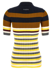 Marni Multicolor Virgin Wool Polo Shirt