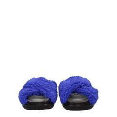 Marni Purple Fabric Slippers Sandals - Slippers