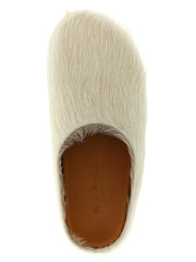 Marni White Calfskin Mules