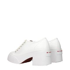 Baskets compensées en cuir blanc Marni - EU41/US11