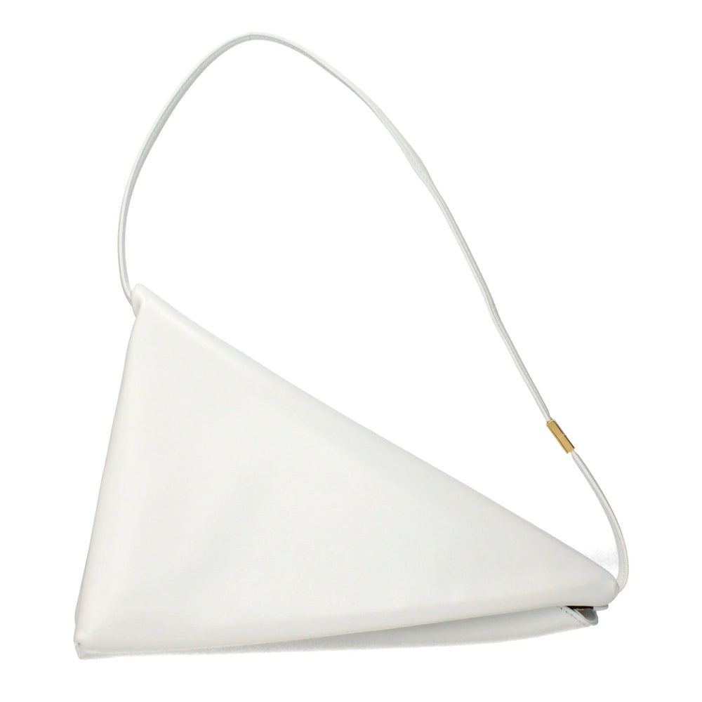 Bolsa de ombro de couro branca Marni