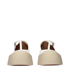 Marni White Leather Slip-On Loafers