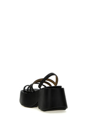 Marsell Black Calfskin Stiletto Heel Sandals