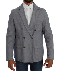 Master Coat Blue Double Breasted Regular Fit Blazer - IT50 | L - Sport Jackets