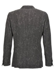 MAURIZIO MIRI Gray Wool Blazer - IT52 | XL