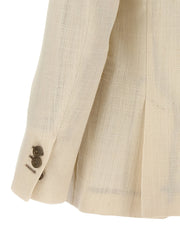 MAURIZIO MIRI White Silk Blazer - XXL