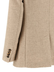 Max Mara Beige Alpaca Leather Blazer