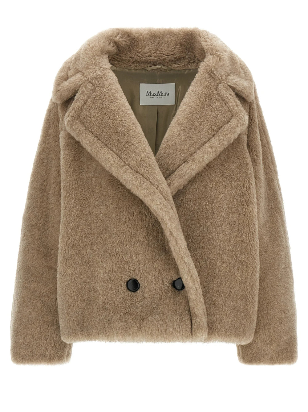 Max Mara Beige Alpaca Leather Coat - IT42