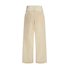 Max Mara Beige Bomull Casual Byxor