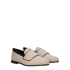 Max Mara Beige Fabric Slip-On Loafers - EU36/US6