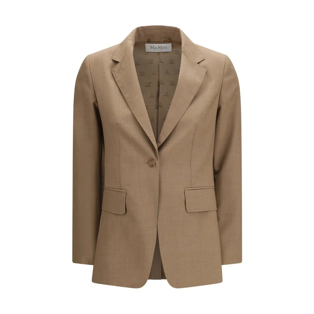 Max Mara Beige Fleece Wool Blazer - IT40 | M