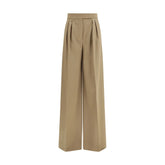 Max Mara Beige Fleece Wool Casual Pants
