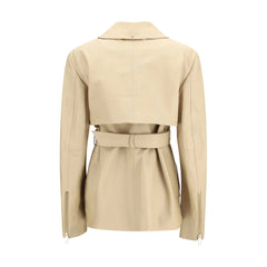 Max Mara Beige Leather Jacket - IT38 | S