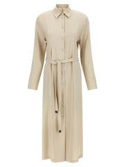 Max Mara Beige Linen Long Dress