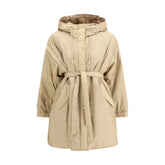 Max Mara Beige Polyester Full-Length Jacket